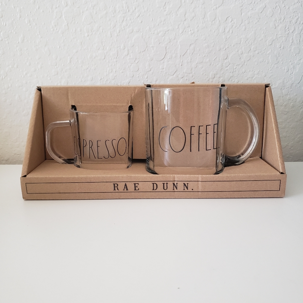 Rae Dunn Glass Mugs Espresso Coffee